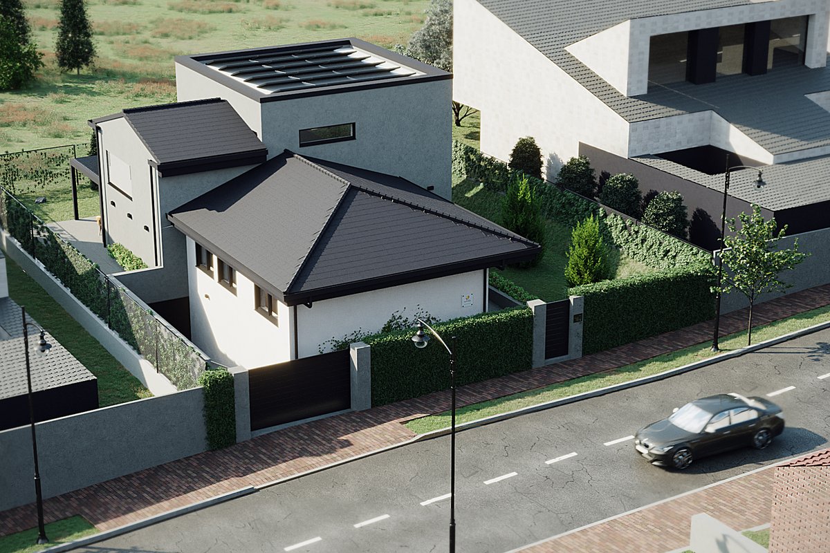 Render exterior del proyecto WunschHaus en Gorraiz